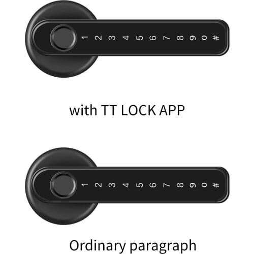 Keyless Entry Smart Door Lock Fingerprint Password Lever Handle Lock with 2 Keys Access Control Accessories Supplies