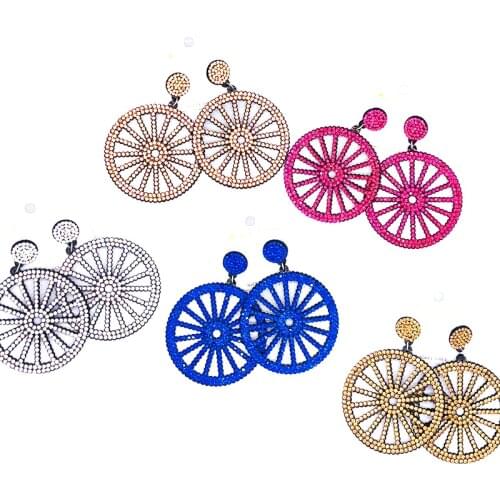 Free shipping!2022 Newest Women Round Studs Crystal Rhinestone Earrings can mixed colors