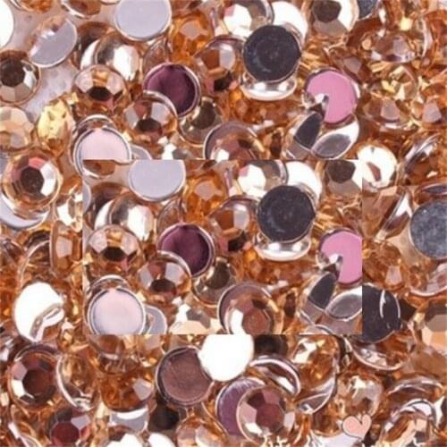 2-12MM DIY Bling Peach Color Acrylic Rhinestones Faceted Flatback Acrylic Stones no Glue for Hand Craft Arts Decoration