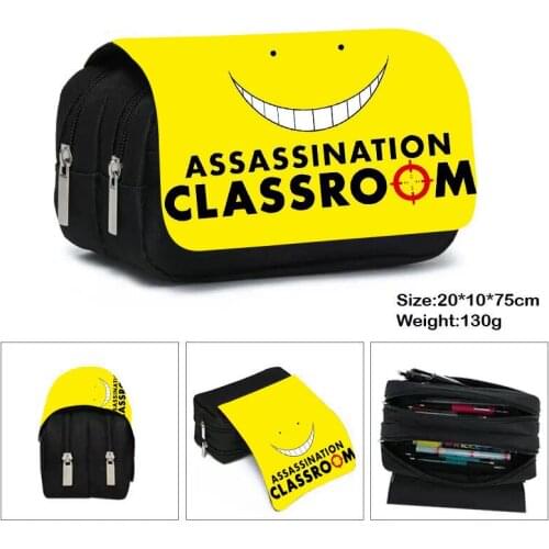 Anime Assassination Classroom Pencil Case Boys Girls Students Stationery Bag Girls Large Capacity Cartoon Pencil Bag Pen Box