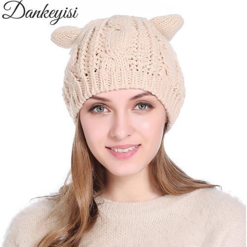 DANKEYISI Warm Female Winter Beanie Hats Outdoor Knitted Caps Women Flashing Bonnet For Girl Skullies Hat Touca Feminina Inverno