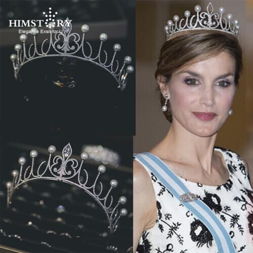 HIMSTORY European Spanish Royal Bridal Wedding Hair Tiaras Crown Princess Birthday Headdress Headband Accessories корона