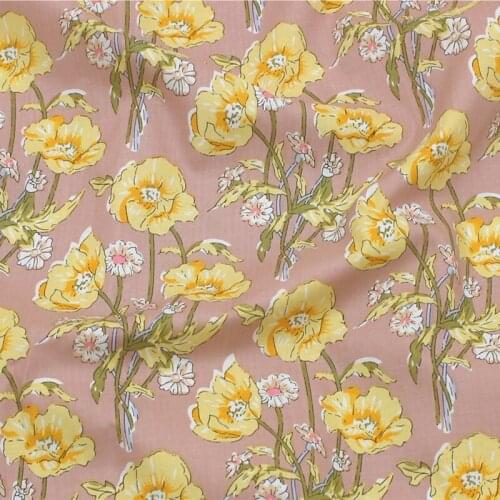 60 Counts Of Cotton High Density Imitation Tencel Floral Printed Fabric Summer Thin Material Dress Shirt Suit Clothing Handmade