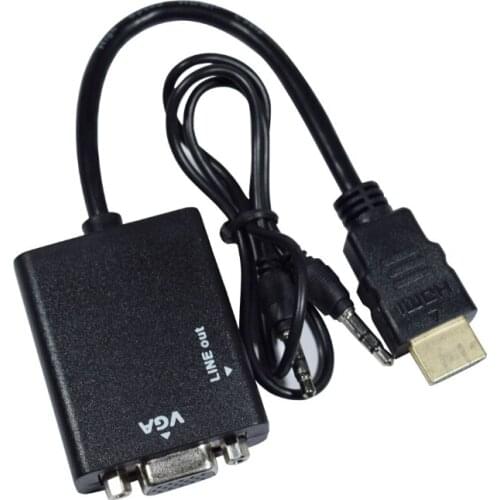 Male to Female HDMI-compatible to VGA Digital Analog Video Audio Cable Adapter 1080P 720P 480P For PS4 PC HDTV Display Projector