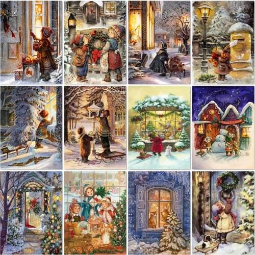 Winter Snow Scen Diamond Painting Girl Picture Of Rhinestones Diamond Embroidery Christmas Cross Stitch Kit Mosaic Handmade Gift