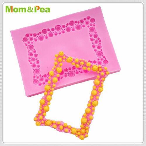 Mom&Pea MPA1855 Pearl Frame Shaped Silicone Mold Cake Decoration Fondant Cake 3D Mold Food Grade
