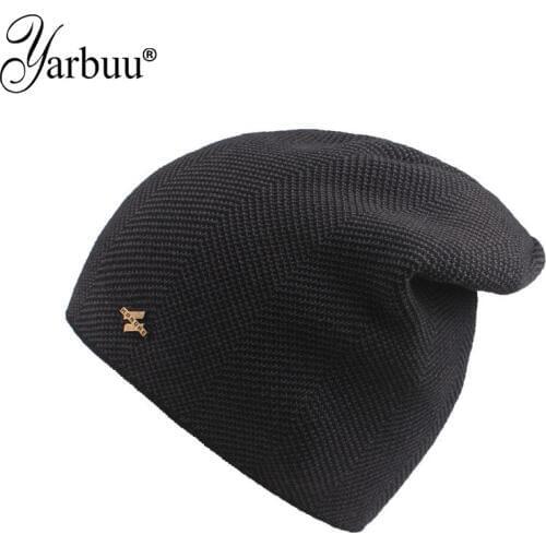[YARBUU] Bone Mens Winter Hat knitted Cotton beanies men Hip-Hop cap Turban Caps Skullies hat For women gorros drop shipping