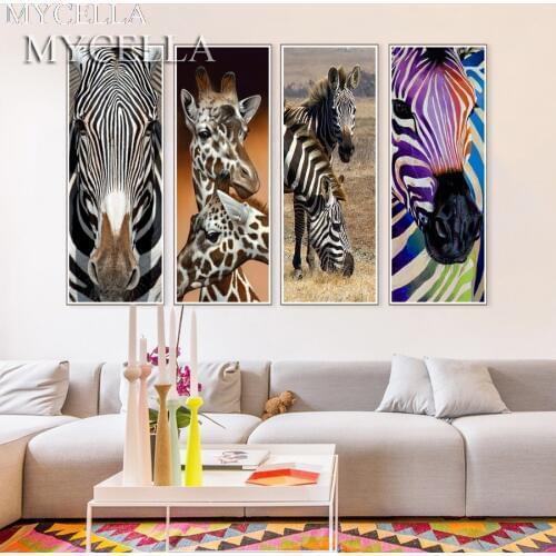 MYCELLA Zebra Diy Diamond Embroidery Sets Animals Painting Crafts Diy Diamond Mosaic Painting Square Full Diamond Painting