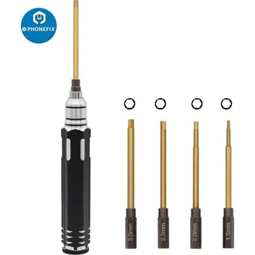 4 In1 Hex Screwdriver Hexagon Head 1.5 2.0 2.5 3.0mm Alloy Steel Hex Screw Driver Tools Set Kits For RC FPV Helicopter Car Drone