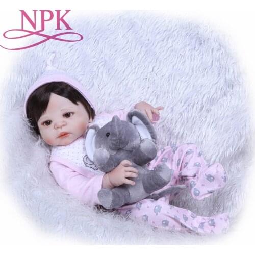 NPK 22" reborn dolls full body silicone reborn babies wig hair realistic girl bebe alive reborn bonecas kids bithday gifts toys