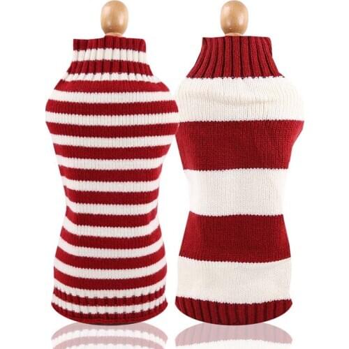 Pet Dog Clothes Winter Stripe Sweater Chihuahua Puppy Cat Small Dog Christmas Sweater Clothing Knitted Pullover Pet Supplies