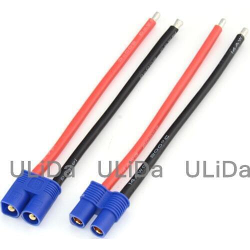 One Pair EC3 Plug Female Connector 100mm Wire 14AWG Cable for RC Lipo Battery Quadcopter