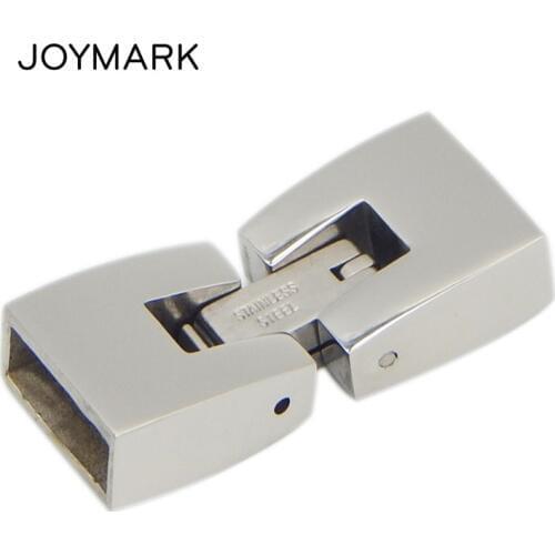 9.7X3.5mm Hole Stainless Steel Stamped Lock Clasps For DIY Leather Cord Bracelet Necklace Jewelry BXGC-160