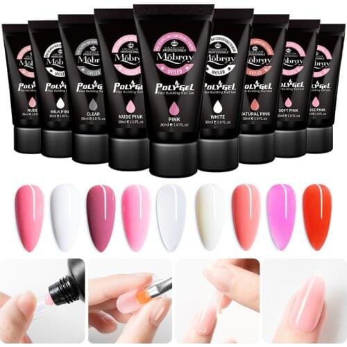 Mobray 30ML Poly Nail Gel Extension Gel Polish Acrylic Builder Gel Manicure Poly Builder Gel Semi Permanent Soak Off Nail Art