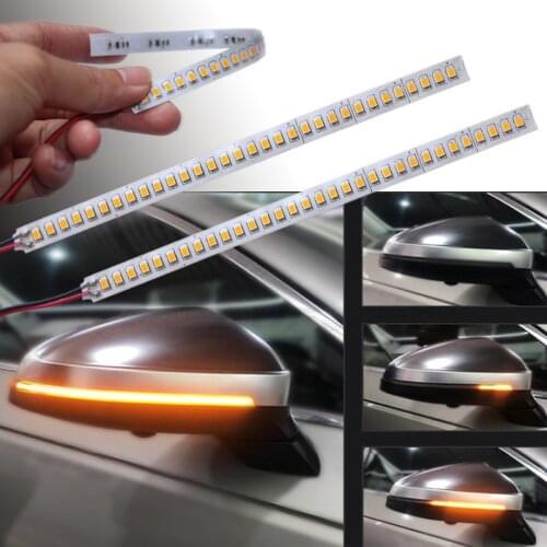2pcs Car Rearview Mirror Streamer Strip Turn Signal Lamp For Peugeot 206 307 308 207 Mazda 2 3 5 6 Cx-5 Cx-7 Cx-9