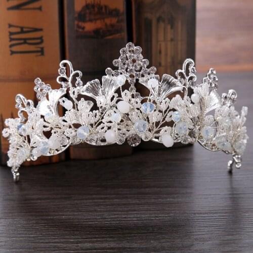 Baroque Vintage Butterfly Crown Flowers Wedding Prom Tiara Headband Pearl Bridal Headpieces Bride Hair Accessories Hairband