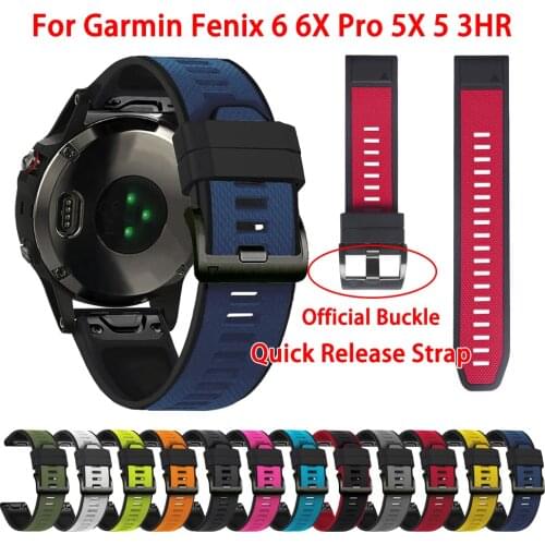 26 22MM Silicone Quick Release Watchband Strap for Garmin Fenix 6X 6 6Pro 5X 5 3HR Forerunner 935 945 Bracelet Smart accessories