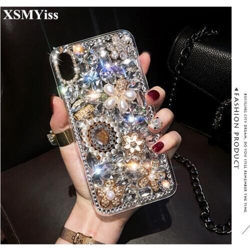 XSMYiss Luxury Bling Jewelled Rhinestone Diamond Crystal Soft Case Cover For Xiaomi mi 5S 6 8 Lite 9 SE 5X 6X A2 MAX2 MAX3 MIX3