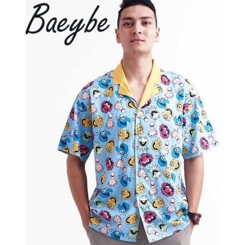 Mens Fashion Print Shirts Summer Oversize Casual Hawaii Shirt Unisex Couple Short Sleeve Beachwear Turn Down Collar Top Clothes