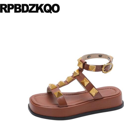 Summer Slingback Shoes Fashion Stud Ladies Pumps Women Wedge Platform Sandals Beige Espadrilles Open Toe Rope Strap Fetish Rivet