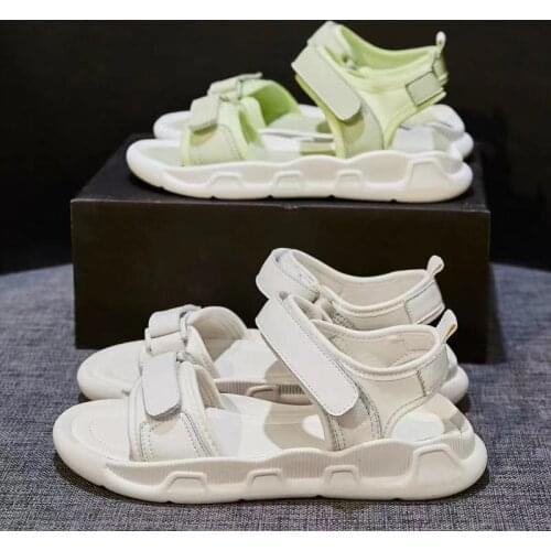 Sports sandals female ins tide 2021 summer new net red of the Velcro student flat female sandals womens shoes