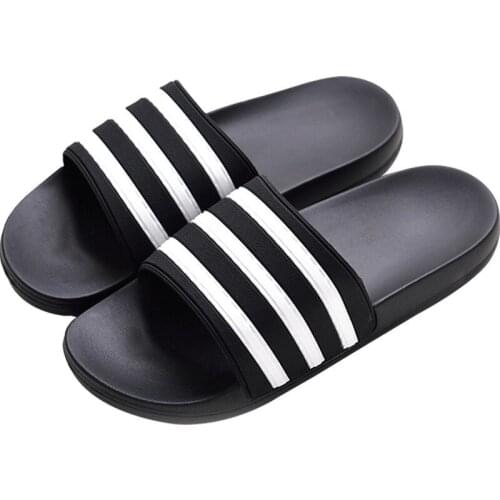 Mens Slippers EVA Men Shoes Women Couple Flip Flops Soft Black White Stripes Casual Summer Male Chaussures Femme Slides
