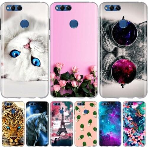 Silicone Case For Huawei Honor 7X 7 X Cover Fashion Cute Pattern Soft TPU Case For Huawei Honor 7X Silicon Bumper Funda Coque