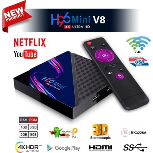 2021 H96 MINI V8 Smart Android TV Box Android 10.0 1G/2G 8G/16G 4K 2.4G WIFI Google Player Set Top Box Support for IP TV
