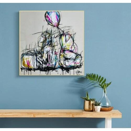 Street Art Figure Boy Girl Graffiti Canvas Prints Posters Oil Painting Wall Pictures for Living Room Bedroom Home Cuadros Decor
