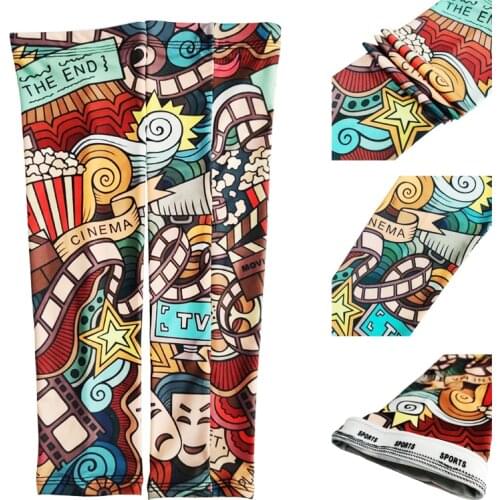 Breathable Quick Dry UV Protection Running Ice Silk Arm Sleeves Motorcycle Elbow Pad Fitness Armguards Sport Cycling Arm Warmers