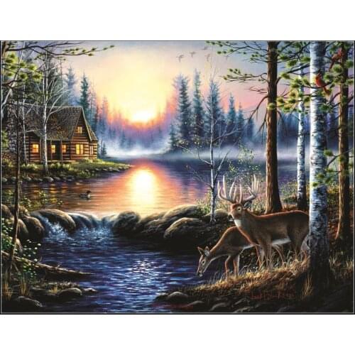 Counted Cross Stitch Kits Needlework Embroidery - Crafts 14 ct Aida DMC Color DIY Arts Handmade Home Decor - Total Bliss