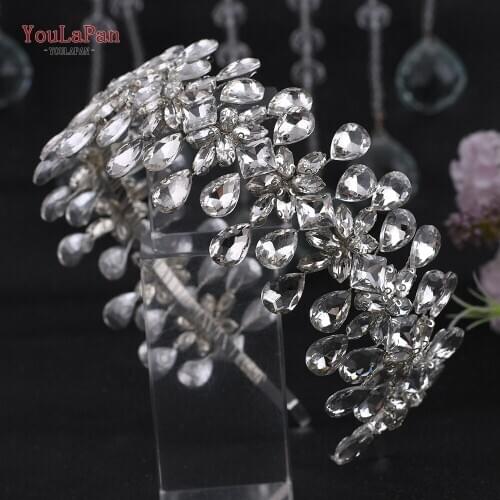 YouLaPan Bridal Hair Jewelry Bohemian Crystal Crown Headbands Rhinestone Tiara Hairbands For Women Tiara Wedding Headpieces