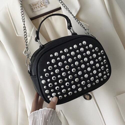 Women Handbag Brand Luxury Leather Flash Diamond Female Bag 2019 New Korean Style Women Solid Color Shoulder Bags Sac Main Femme