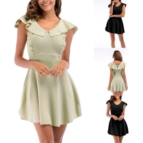 Womens Elegant Pleated Sleeves V-Neck Tight-Fitting Professional Dinner Cocktail Suspender Dress