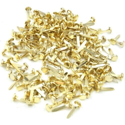 100pcs Gold Brads Mini Middle Long size Scrapbook