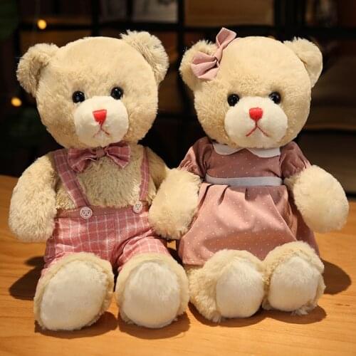 1pc 35cm Kawaii Couple Teddy Bear Plush Toys Lovely Bear with Skirt Pillow Nice Gift for Lover Girls Kids Valentines Gifts