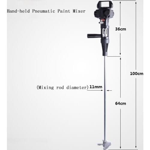 1PC Hand-held Pneumatic Paint Mixer Stainless Steel Mixer Blade Ink Mixer Machine 5 gallons agitator pneumatic mixing