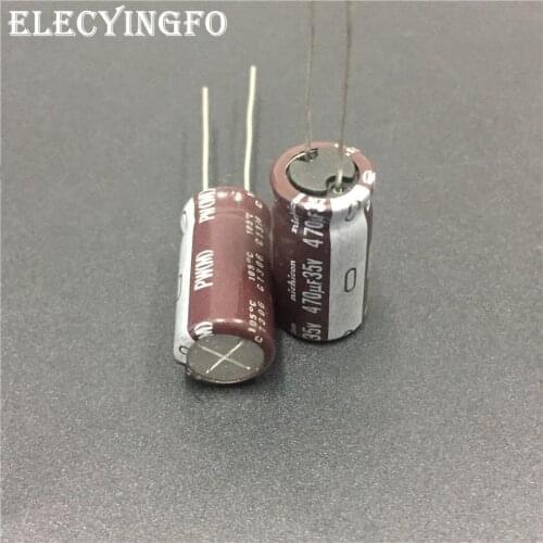 10pcs 470uF 35V NICHICON PW Series 10x20mm Low Impedance Long Life 35V470uF Aluminum Electrolytic capacitor