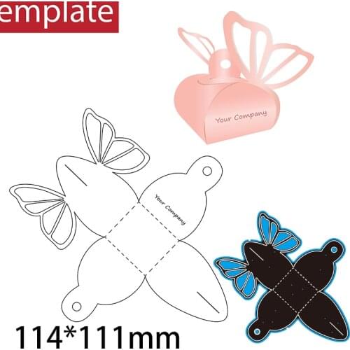 114*111mm Heart Butterfly Gift Box New Cutting Dies Scrapbook Decoration Embossing Paper Craft Album Card Punch Knife Mold
