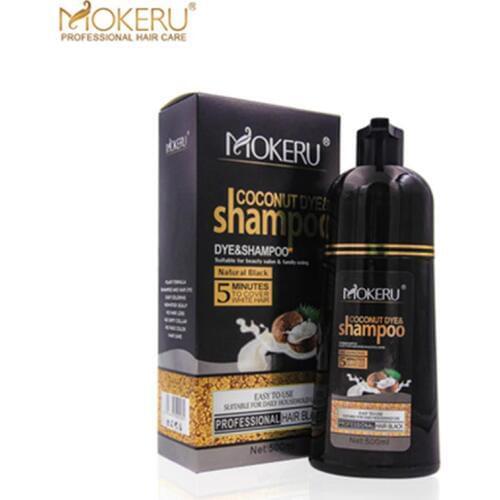 MOKERU Wash Dye 2 In 1 Shampoo No Side Effect No Pungent Smell Hair Natural Dye Shampoo Permanent Hair Color Shampoo 500ml