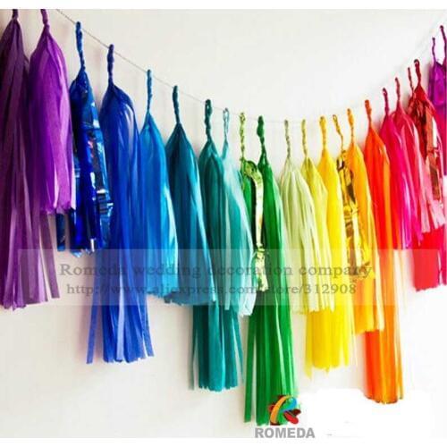 20PCS/LOT FREE SHIPPING Mixed Color Tissue Paper Tassels Garland For DIY Supply Wedding Party Decoration,paper decoration