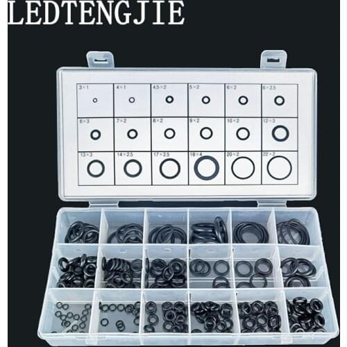 225PCS 18 Sizes Universal Rubber O-Ring Assortment Set Gasket Automotive Seal Kit Black Car styling Auto Fastener