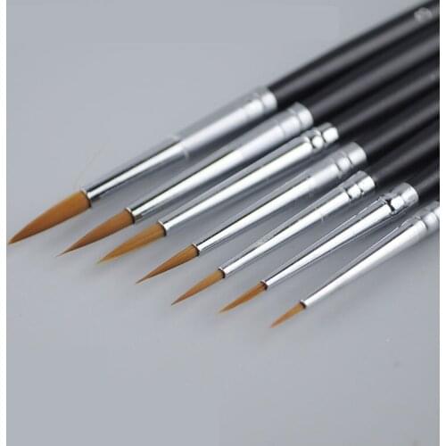 7Pcs/Set Fine Hand-painted Hook Line Pen Watercolor Drawing Art Paint Brush Art Supplies Nylon Brush Painting Pen