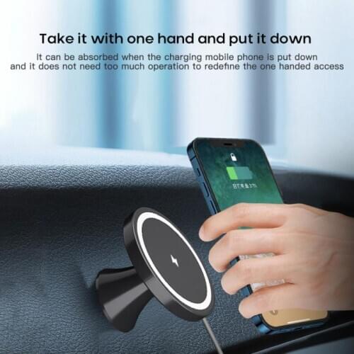 15w Car Wireless Fast Charging Stand Holder Magnetic Bracket Charger Holder For IPhone 12 IPhone12 Pro Max Huawei Samsung