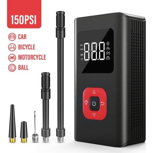 Wireless Rechargeable Car 150PSI Air Compressor Mini Handheld Electric Digital Ball Bicycle Motorbike Tyre Air Inflator Pump