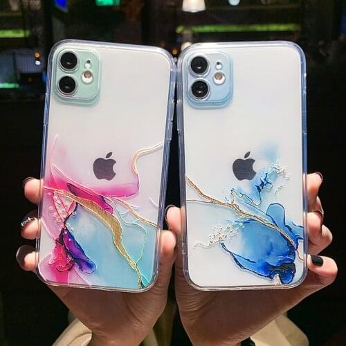 Moskado Watercolor Texture Phone Case For iPhone 12 Mini Pro Max 11 Pro Max X XR XS Max 7 8 6s Plus SE 2020 Soft TPU Back Cover