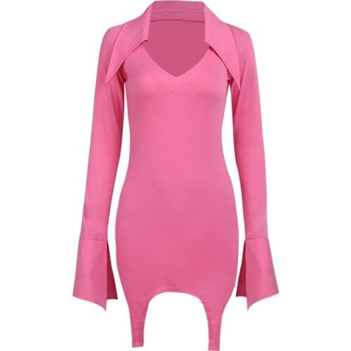 Elegant T-shirt Dress Fashion Vintage Womens Party Bodycon Dresses Yk2 Long Sleeve Mini Dress Festival Clothing Streetwear