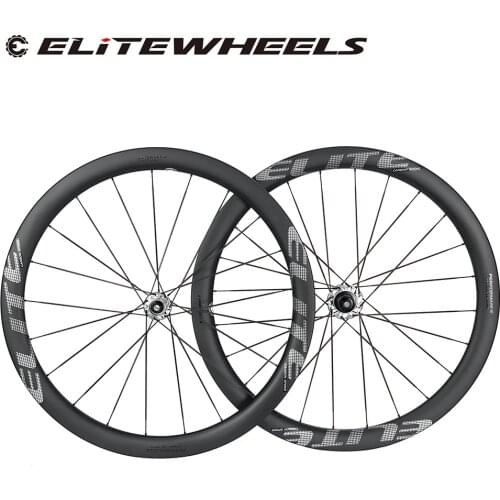 ELITEWHEELS PE Ultralight Gravel Carbon Wheelset Carbon Spoke Performance Racing Wheels 40 50mm Rim Depth Ceramic Bearing Hub