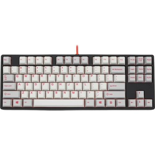 139 Cherry profile red font Dye Sub Keycap Set thick PBT plastic keyboard gh60 xd60 xd84 cospad tada68 rs96 zz96 87 104 fc660