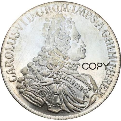 Austria Charles VI Holy Roman Emperor 1 Thaler 1724 Cupronickel Plated Silver Copy Coins Optional Different years
